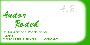 andor rodek business card